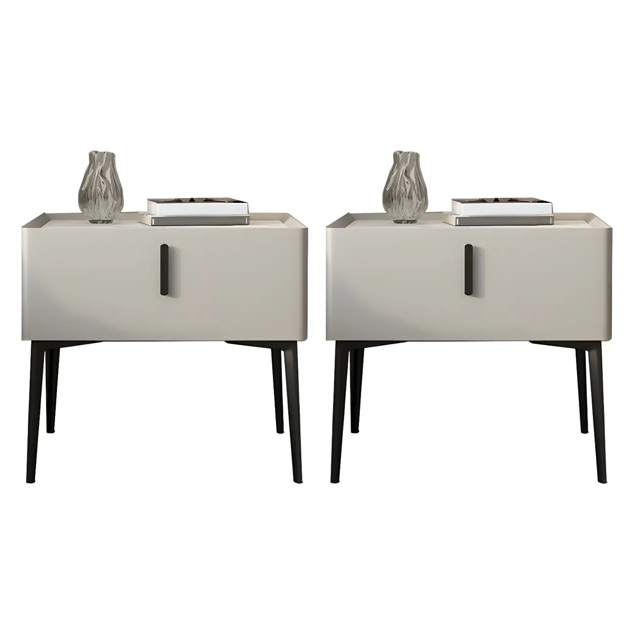 Trendy Narrow Cubic Wooden Nightstand with Legs Image - 21 | homeyfad