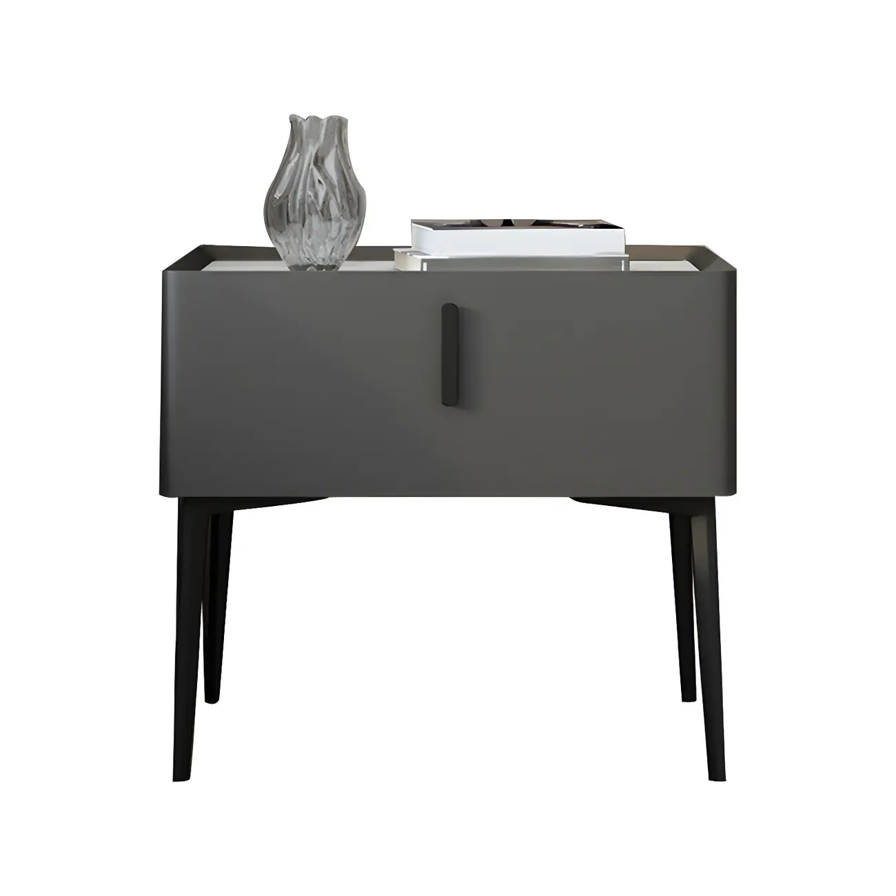Trendy Narrow Cubic Wooden Nightstand with Legs Image - 24 | homeyfad