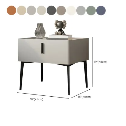 Trendy Narrow Cubic Wooden Nightstand with Legs Image - 34