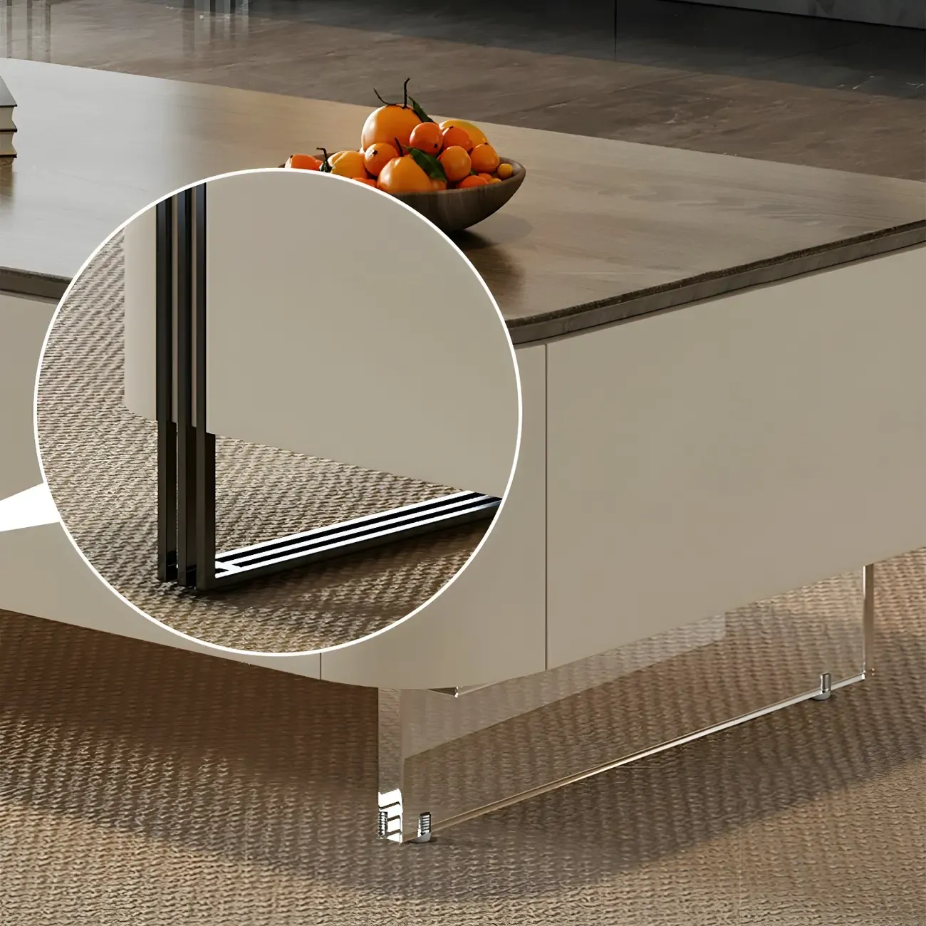 Elegant Wooden TV Stand with 4-Drawers Storage for Living Room Image - 5