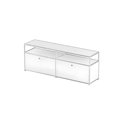 Modular Metal Frame TV Stand Entertainment Center with Storage Image - 12