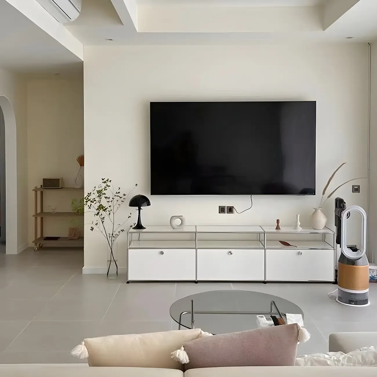 Modular Metal Frame TV Stand Entertainment Center with Storage Image - 2