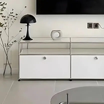 Modular Metal Frame TV Stand Entertainment Center with Storage Image - 5