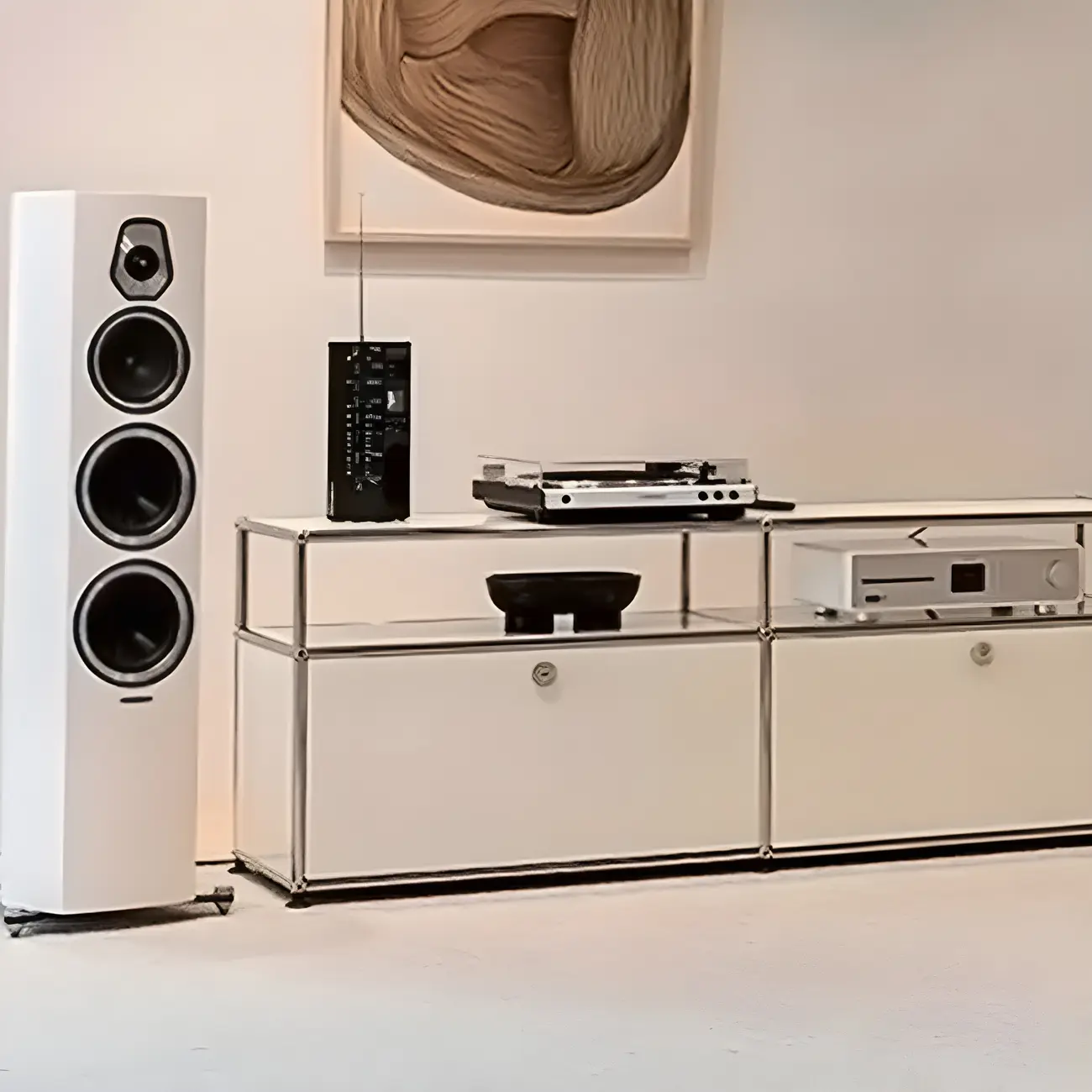 Modular Metal Frame TV Stand Entertainment Center with Storage Image - 6 | homeyfad