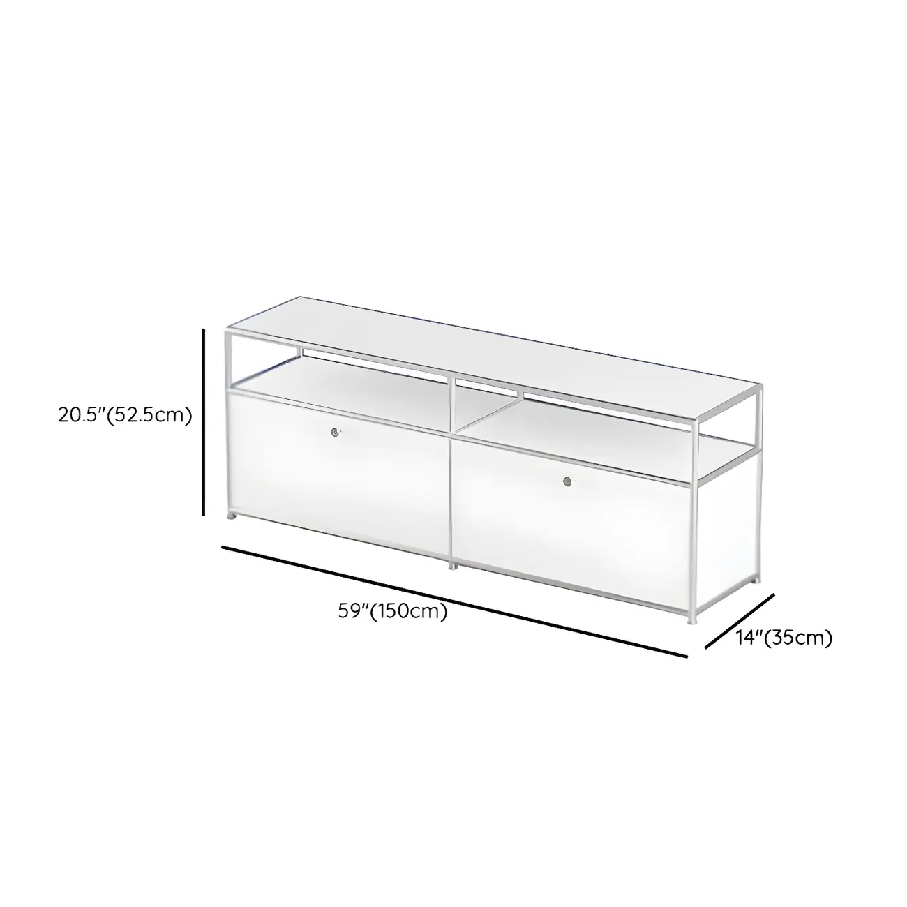 Modular Metal Frame TV Stand Entertainment Center with Storage #size | homeyfad