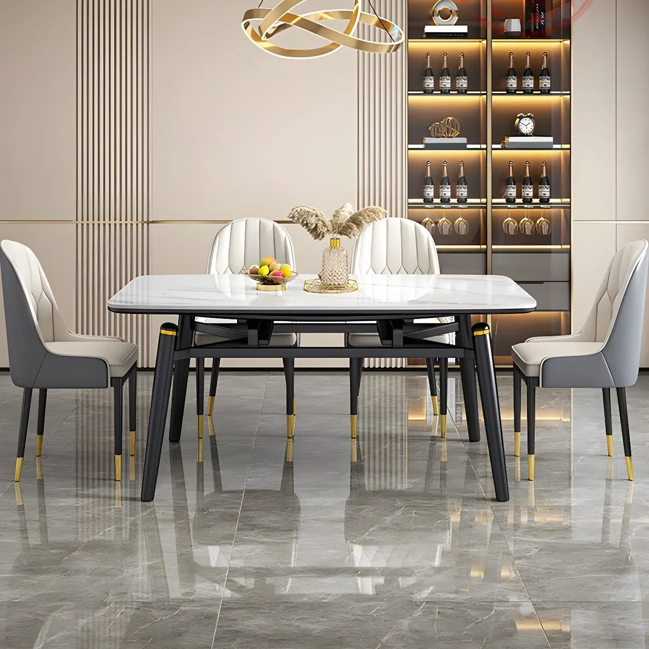 Free Form Marble Extendable Dining Table Image - 2 | homeyfad