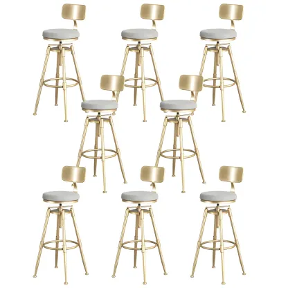 Luxurious Metal Swivel Bar Stools with Backrest for Home Bar Image - 11