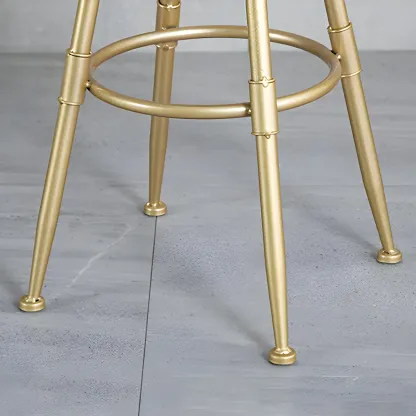Luxurious Metal Swivel Bar Stools with Backrest for Home Bar Image - 17