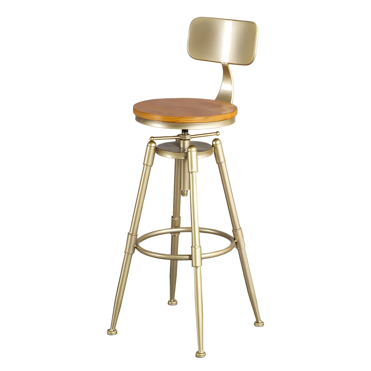Luxurious Metal Swivel Bar Stools with Backrest for Home Bar Image - 20 | homeyfad