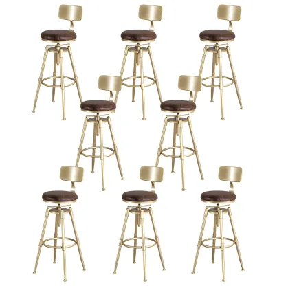 Luxurious Metal Swivel Bar Stools with Backrest for Home Bar Image - 21