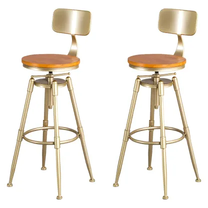 Luxurious Metal Swivel Bar Stools with Backrest for Home Bar Image - 24