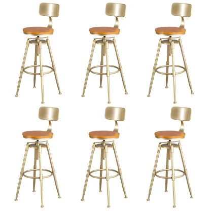 Luxurious Metal Swivel Bar Stools with Backrest for Home Bar Image - 27