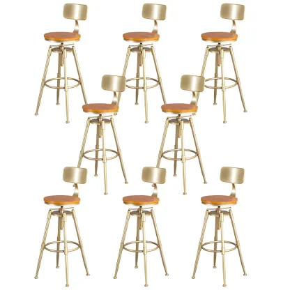 Luxurious Metal Swivel Bar Stools with Backrest for Home Bar Image - 29