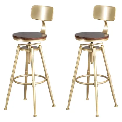 Luxurious Metal Swivel Bar Stools with Backrest for Home Bar Image - 32