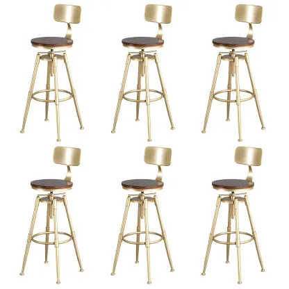 Luxurious Metal Swivel Bar Stools with Backrest for Home Bar Image - 34