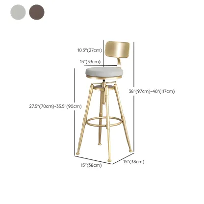 Luxurious Metal Swivel Bar Stools with Backrest for Home Bar #size