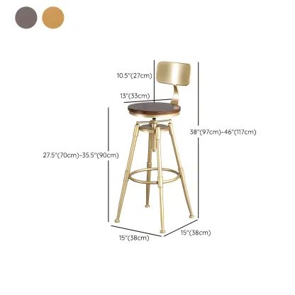 Luxurious Metal Swivel Bar Stools with Backrest for Home Bar Image - 37
