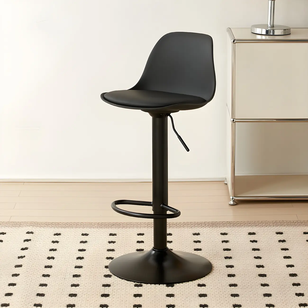 Rectangle Swivel Faux Leather Adjustable Bar Stools Image - 4 | homeyfad