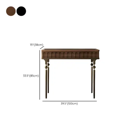 Modern Black Wood Gold Legs Console Table #size