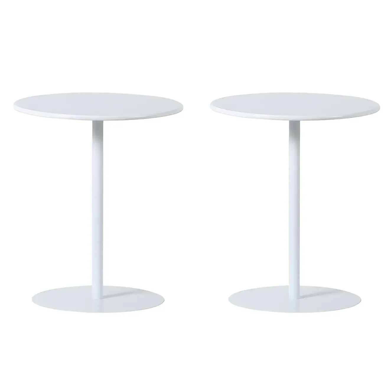 Contemporary Black Metal Pedestal Round End Table Image - 5