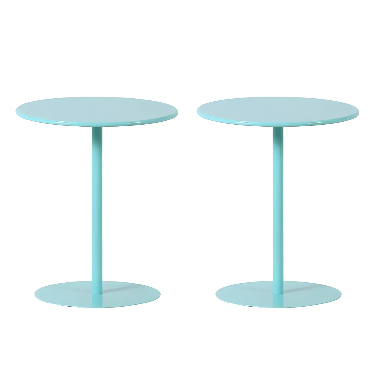 Contemporary Black Metal Pedestal Round End Table Image - 9 | homeyfad