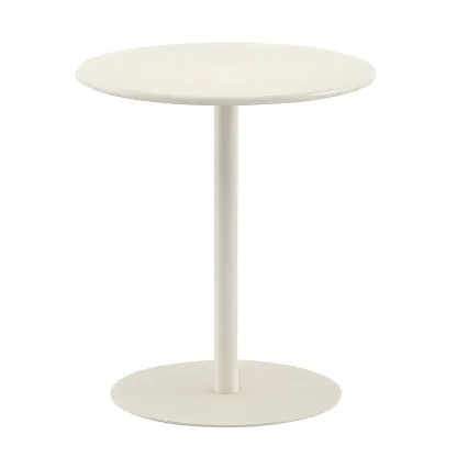 Contemporary Black Metal Pedestal Round End Table Image - 10