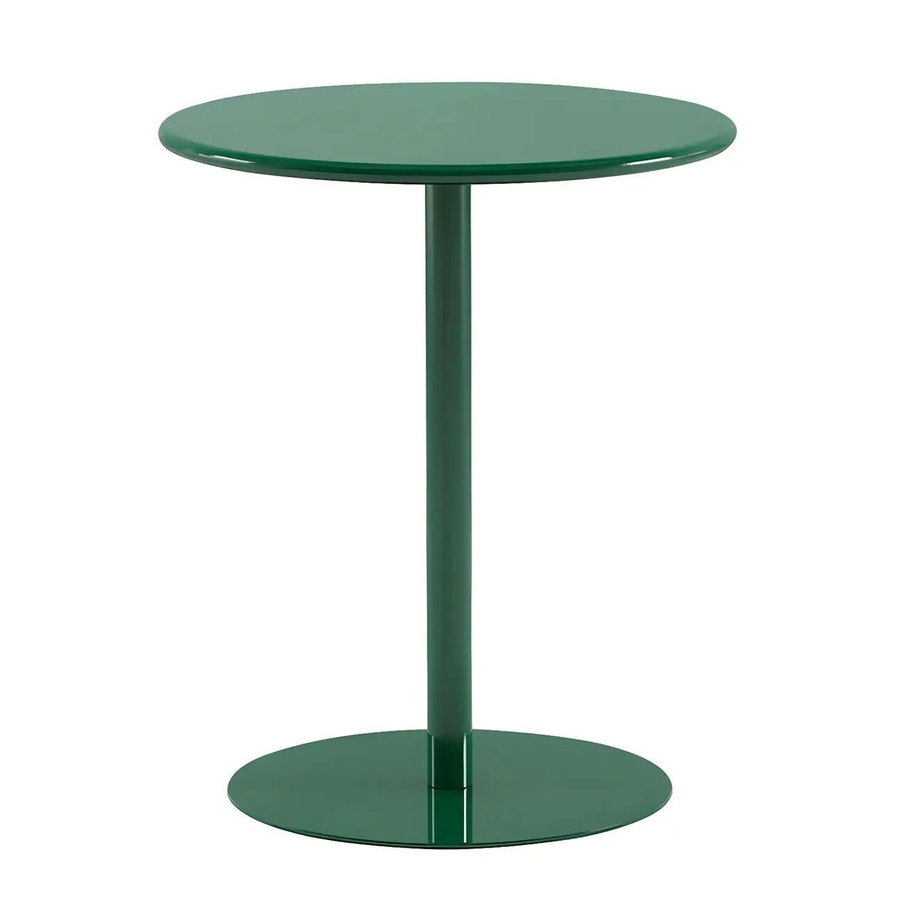Contemporary Black Metal Pedestal Round End Table Image - 15