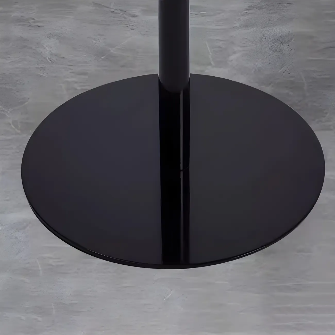 Contemporary Black Metal Pedestal Round End Table Image - 16