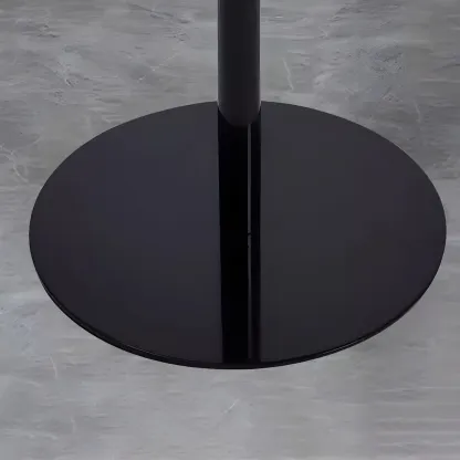 Contemporary Black Metal Pedestal Round End Table Image - 16