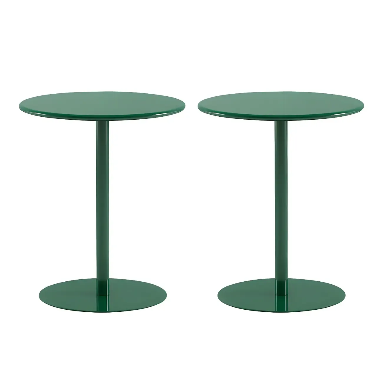 Contemporary Black Metal Pedestal Round End Table Image - 17