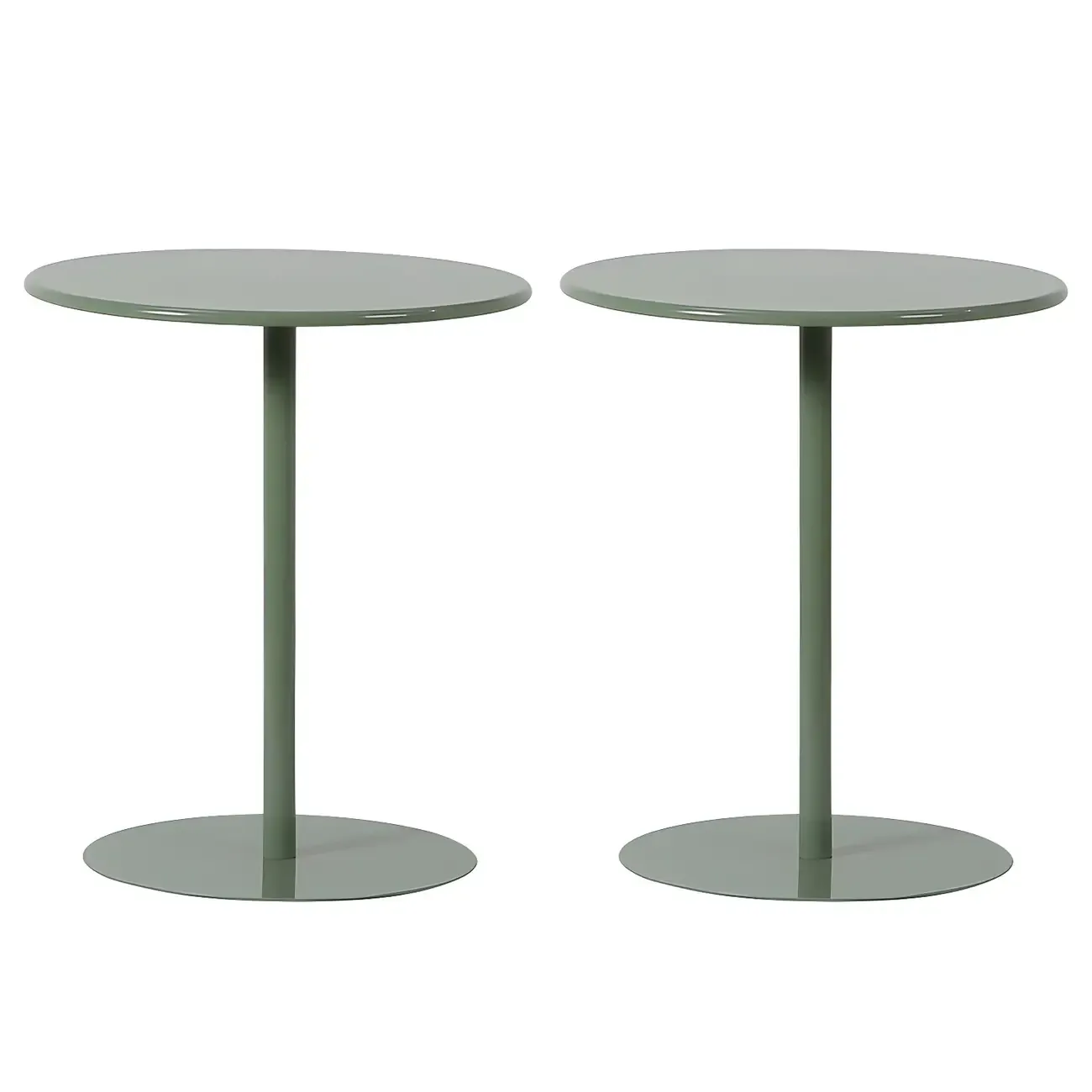 Contemporary Black Metal Pedestal Round End Table Image - 23
