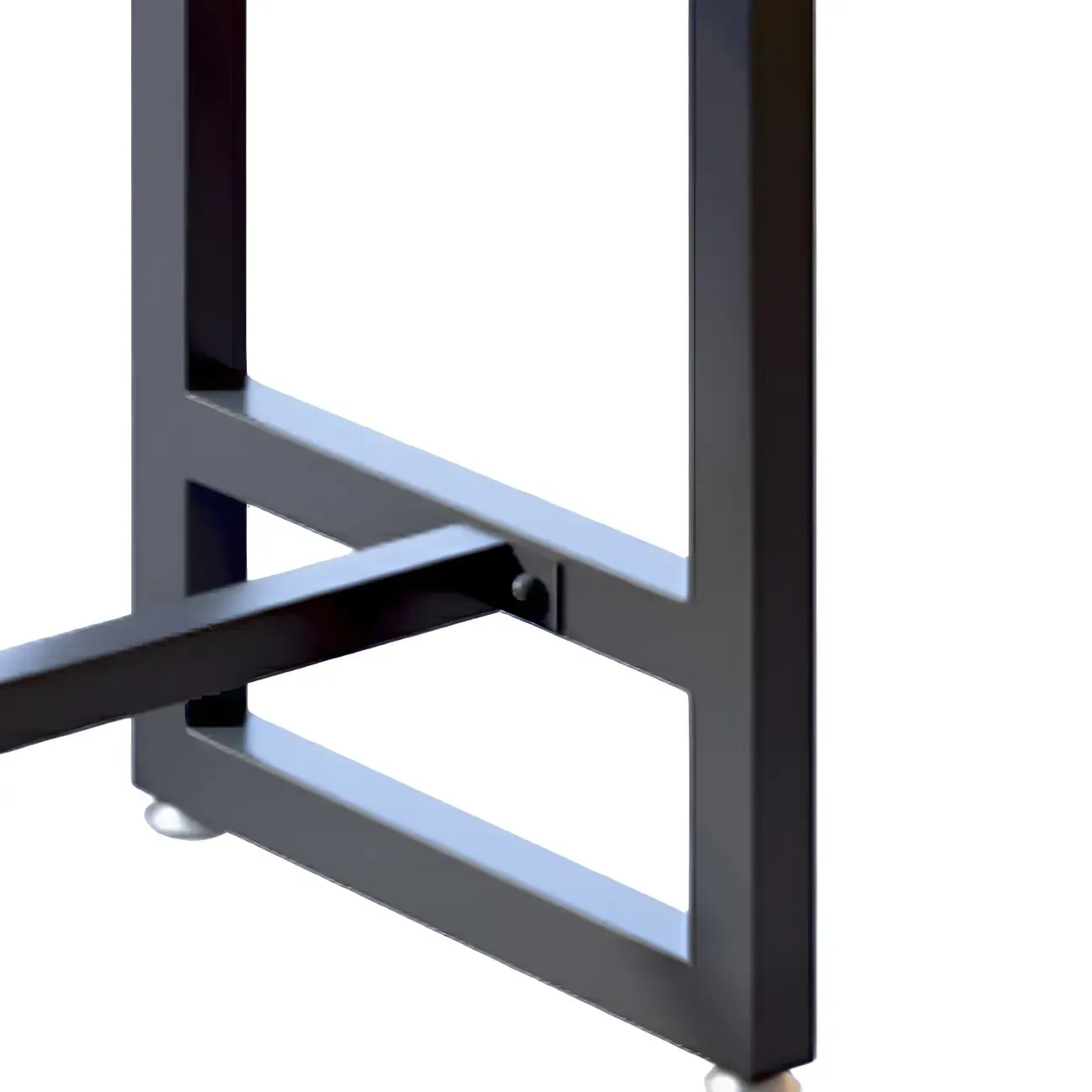 Modern Brown Wooden Iron Trestle Base Bar Table Image - 7