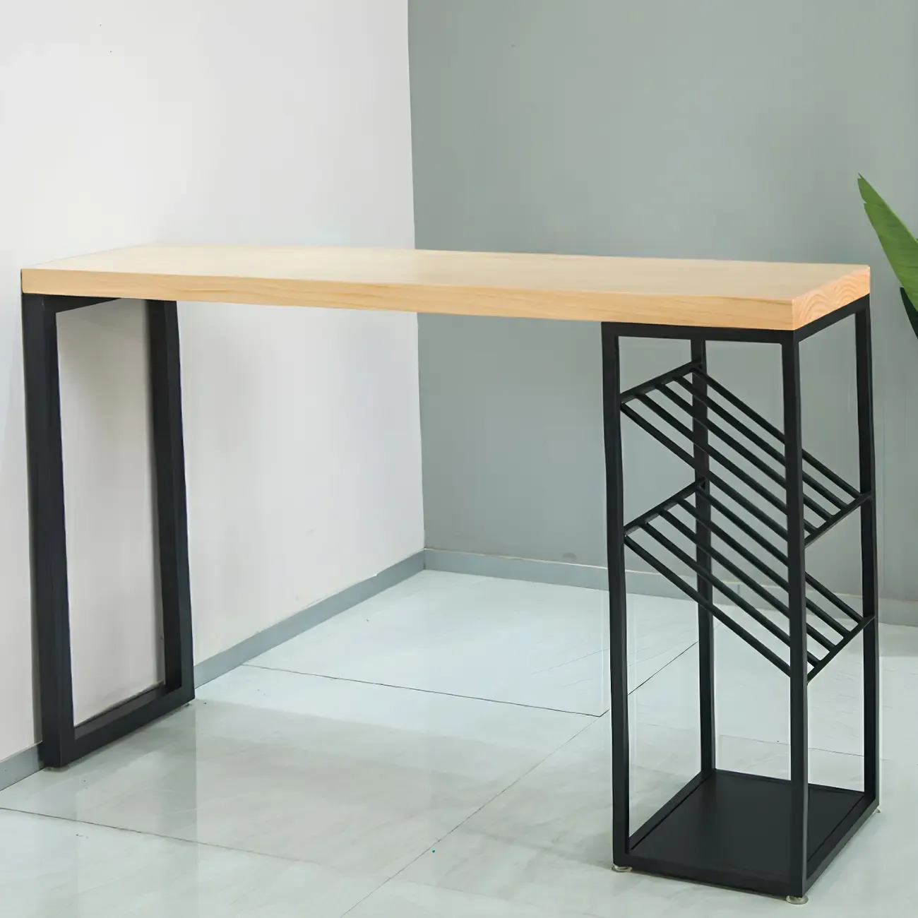 Modern Natural Pine Wood Wine Rack Bar Tables Image - 4