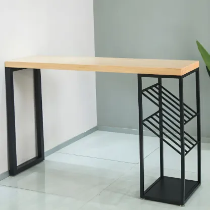 Modern Natural Pine Wood Wine Rack Bar Tables Image - 4