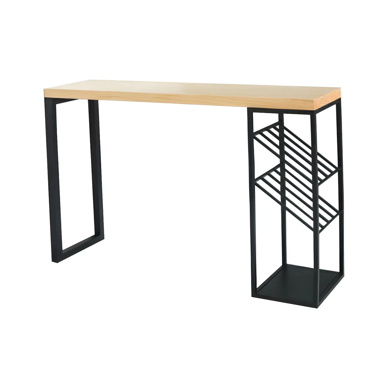 Modern Natural Pine Wood Wine Rack Bar Tables Image - 5 | homeyfad