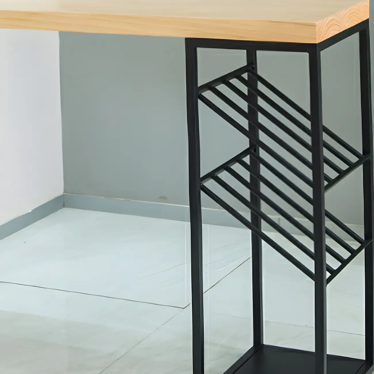 Modern Natural Pine Wood Wine Rack Bar Tables Image - 8