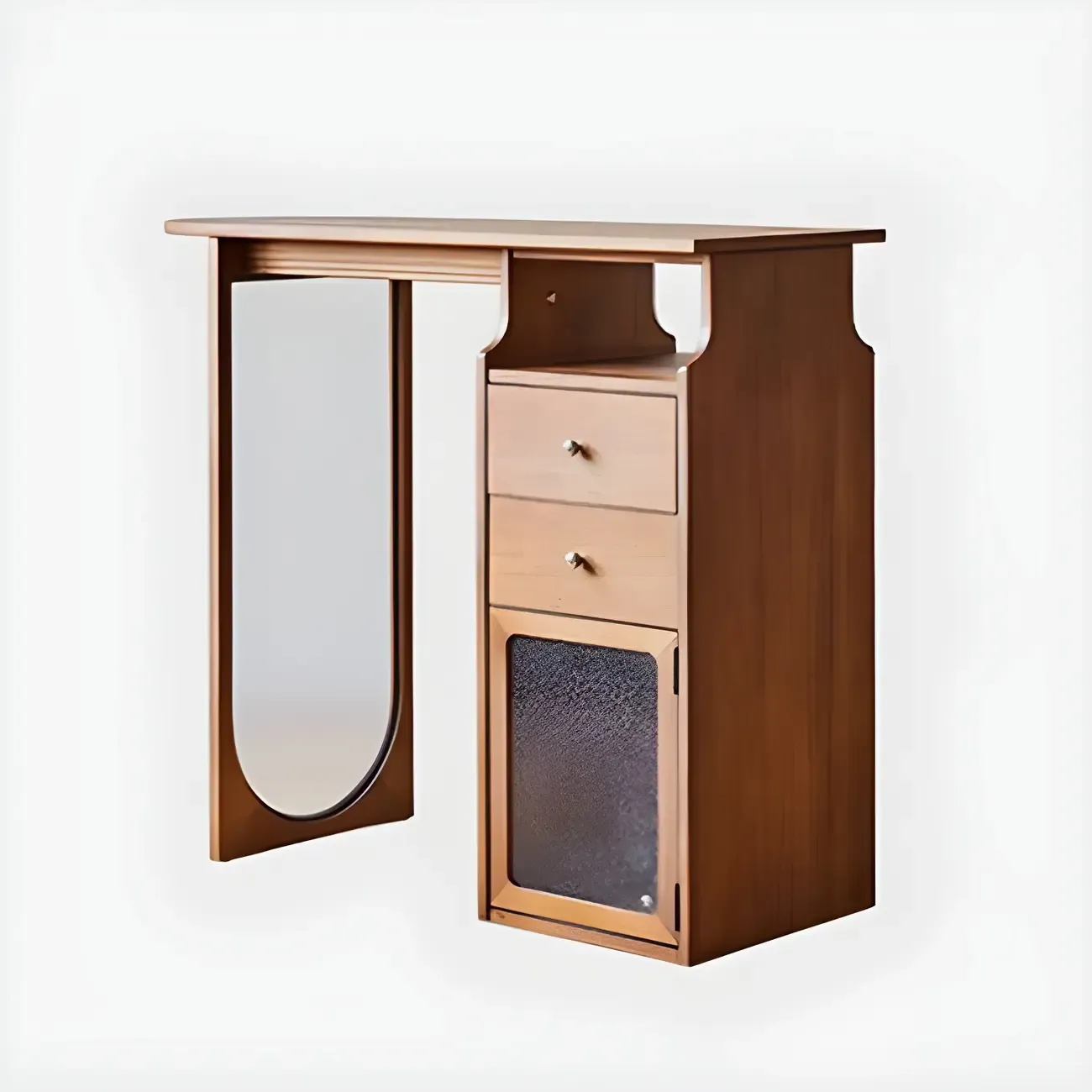 Free Form Brown Wooden Storage Bar Tables for Living Room Image - 4