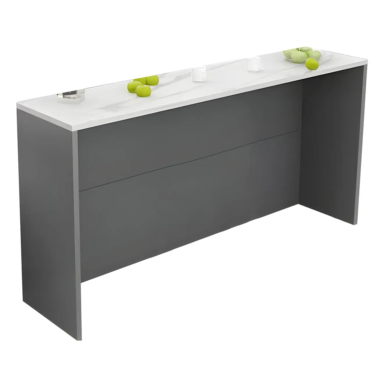 Living Room White Rectangular Wood Long Bar Table Image - 7 | homeyfad