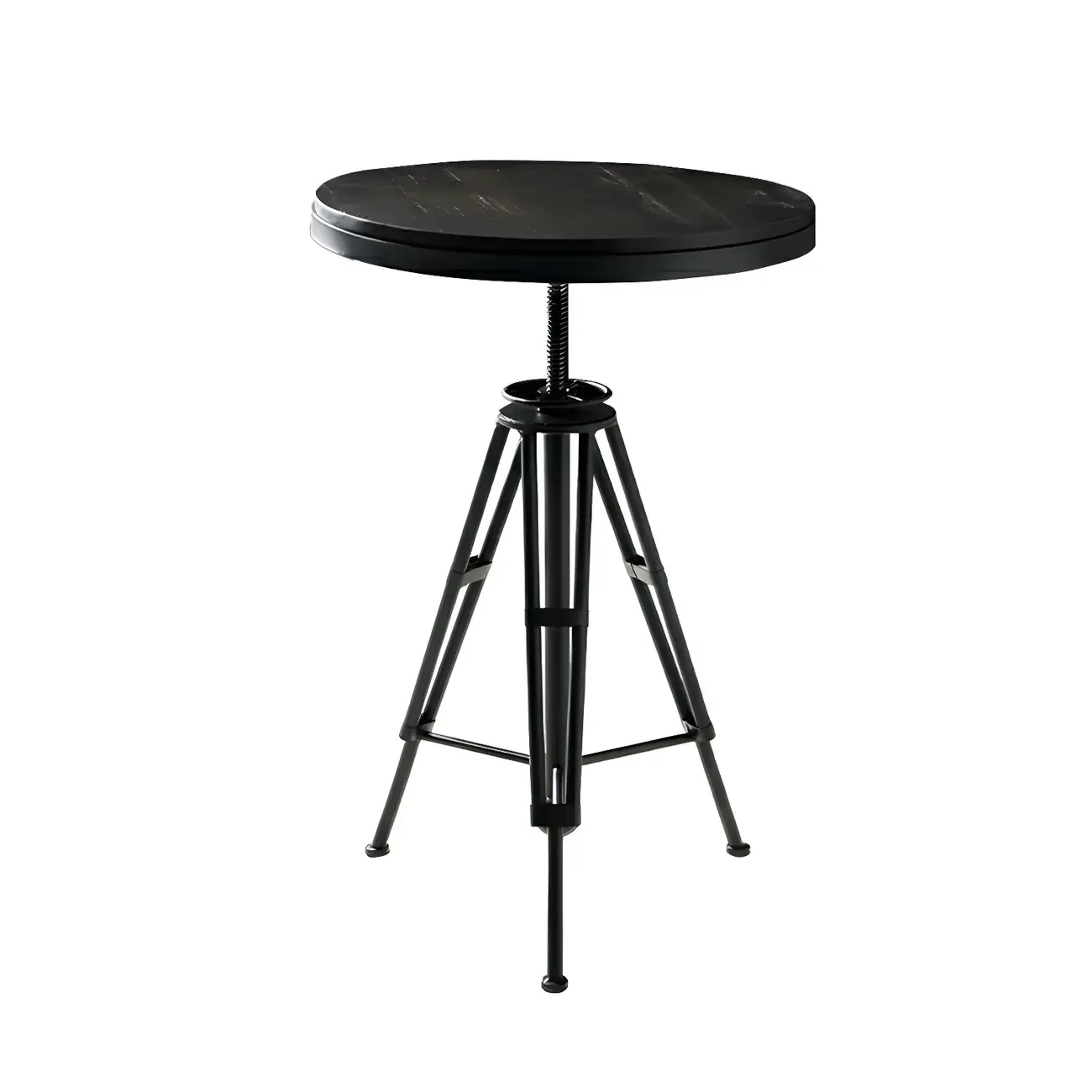 Industrial Brown Wooden Metal Adjustable Bar Tables Image - 7