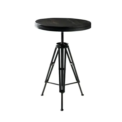 Industrial Brown Wooden Metal Adjustable Bar Tables Image - 7