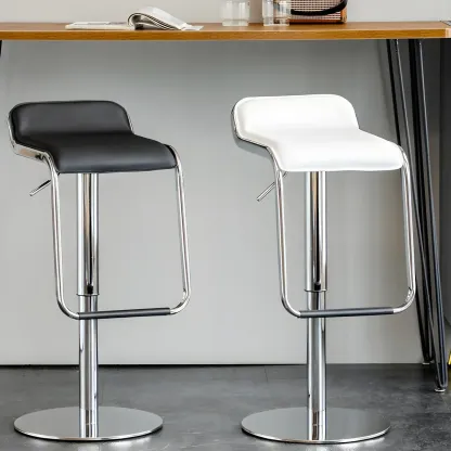 Contemporary Metal Adjustable Swivel Bar Stools for Dining Room Image - 1