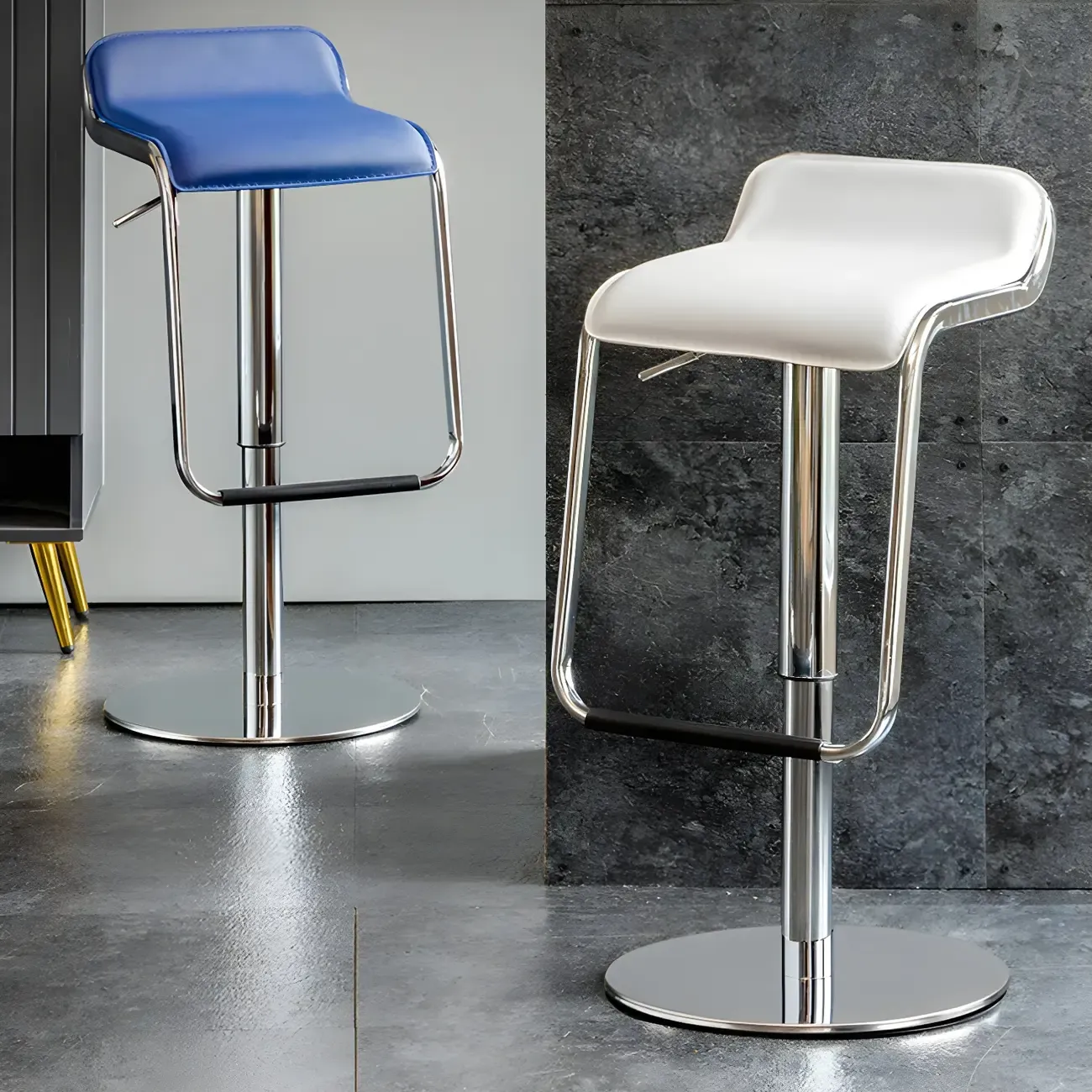 Contemporary Metal Adjustable Swivel Bar Stools for Dining Room Image - 25