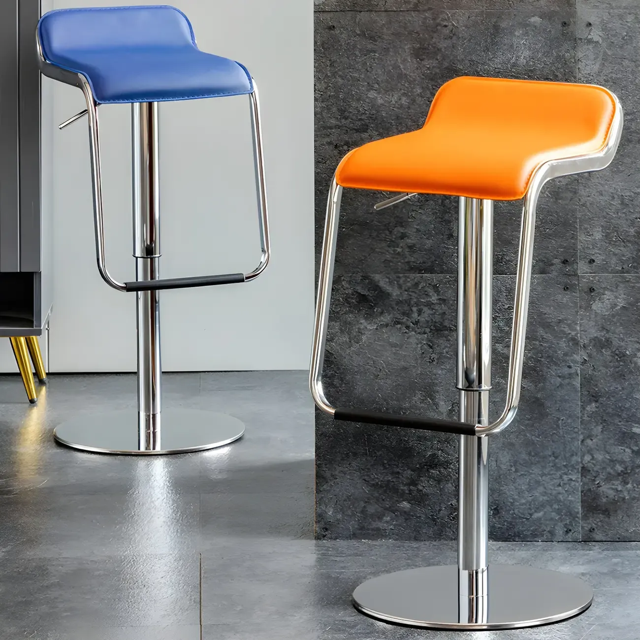 Contemporary Metal Adjustable Swivel Bar Stools for Dining Room Image - 27