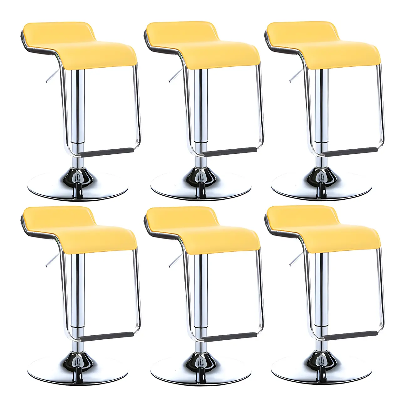 Contemporary Metal Adjustable Swivel Bar Stools for Dining Room Image - 42 | homeyfad