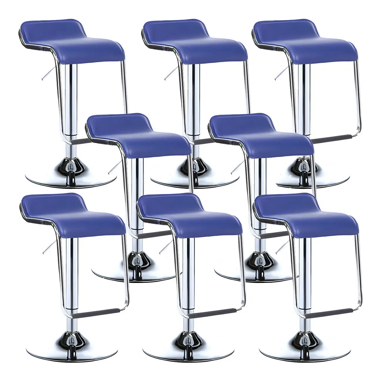 Contemporary Metal Adjustable Swivel Bar Stools for Dining Room Image - 46