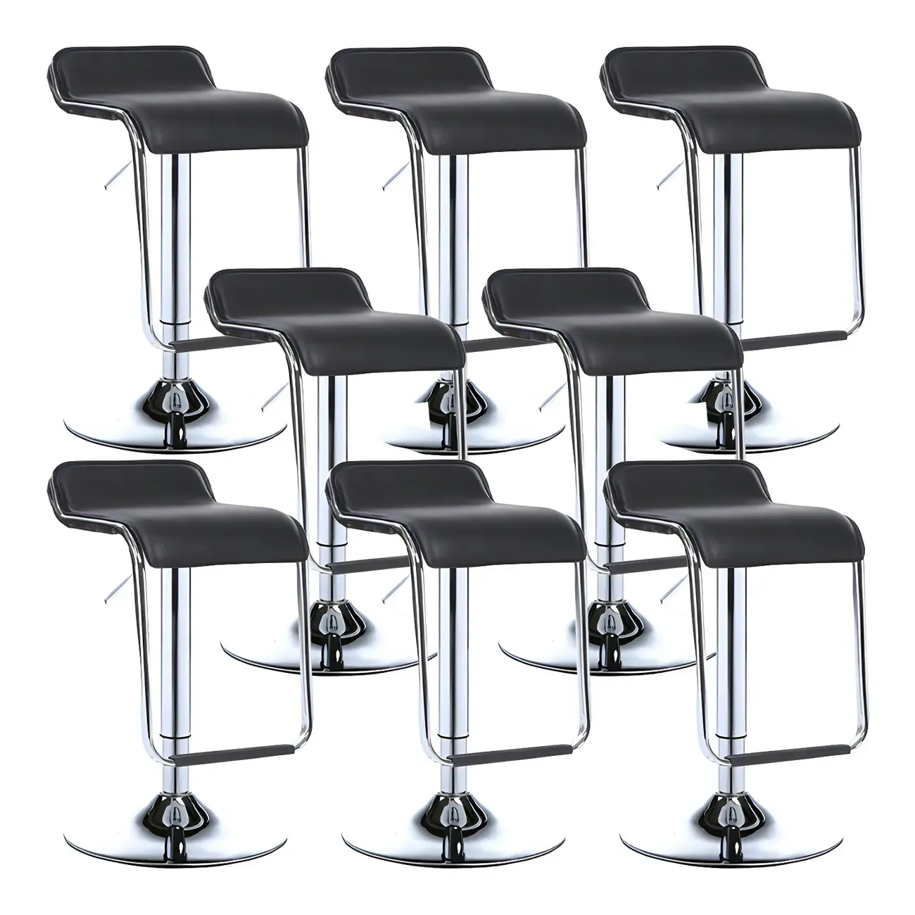 Contemporary Metal Adjustable Swivel Bar Stools for Dining Room Image - 47
