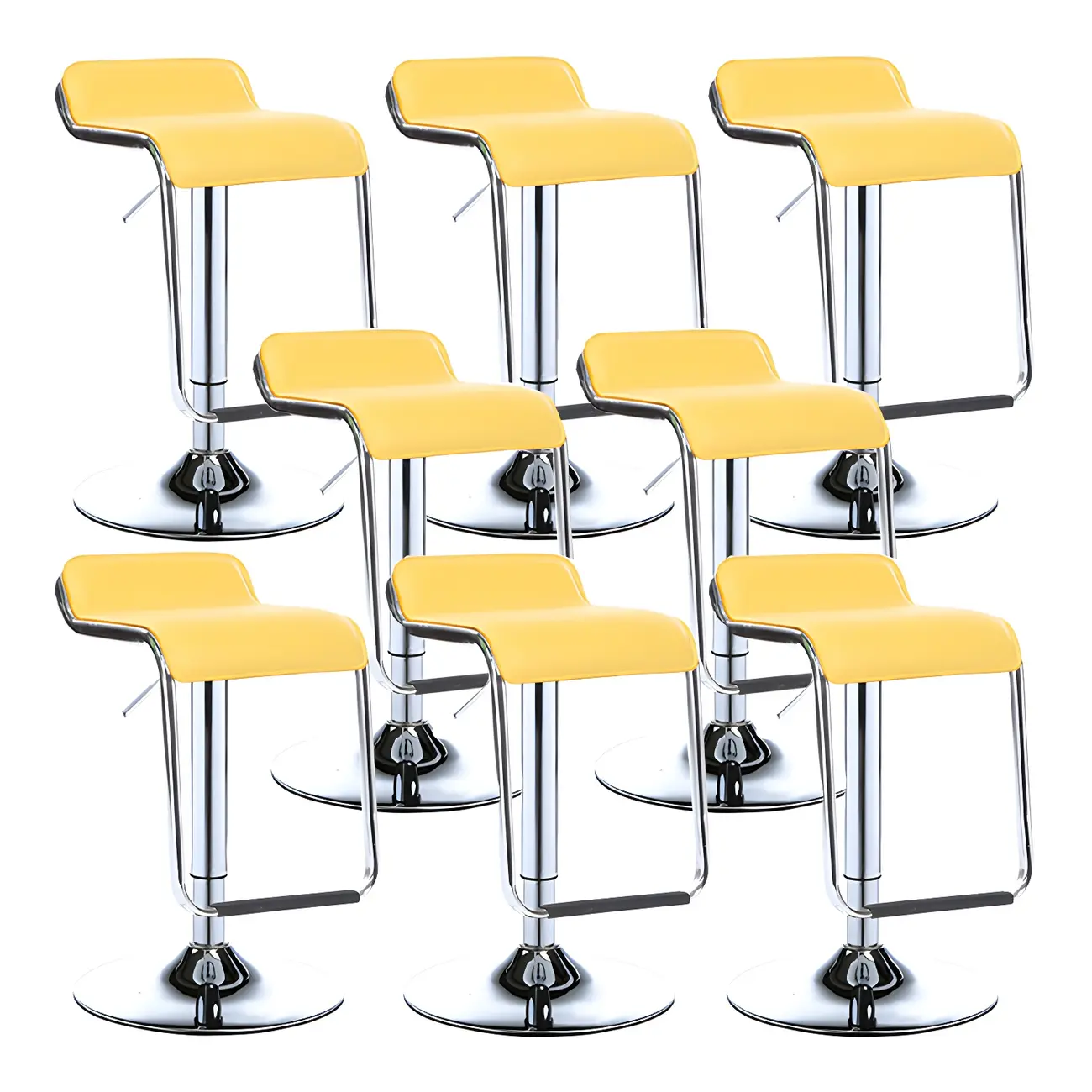 Contemporary Metal Adjustable Swivel Bar Stools for Dining Room Image - 50 | homeyfad