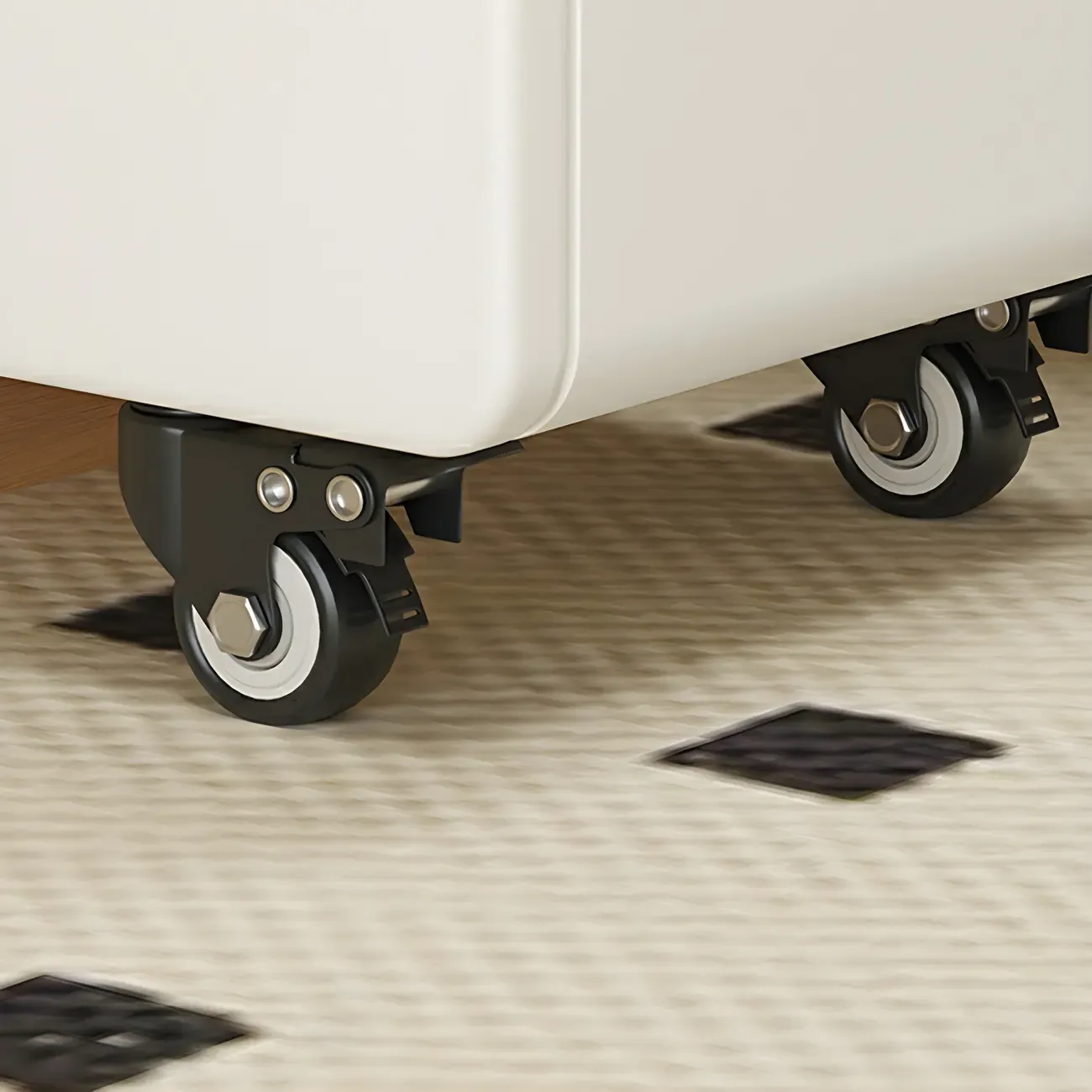 Free Form Rectangular Wood Mobile End Table White Image - 8