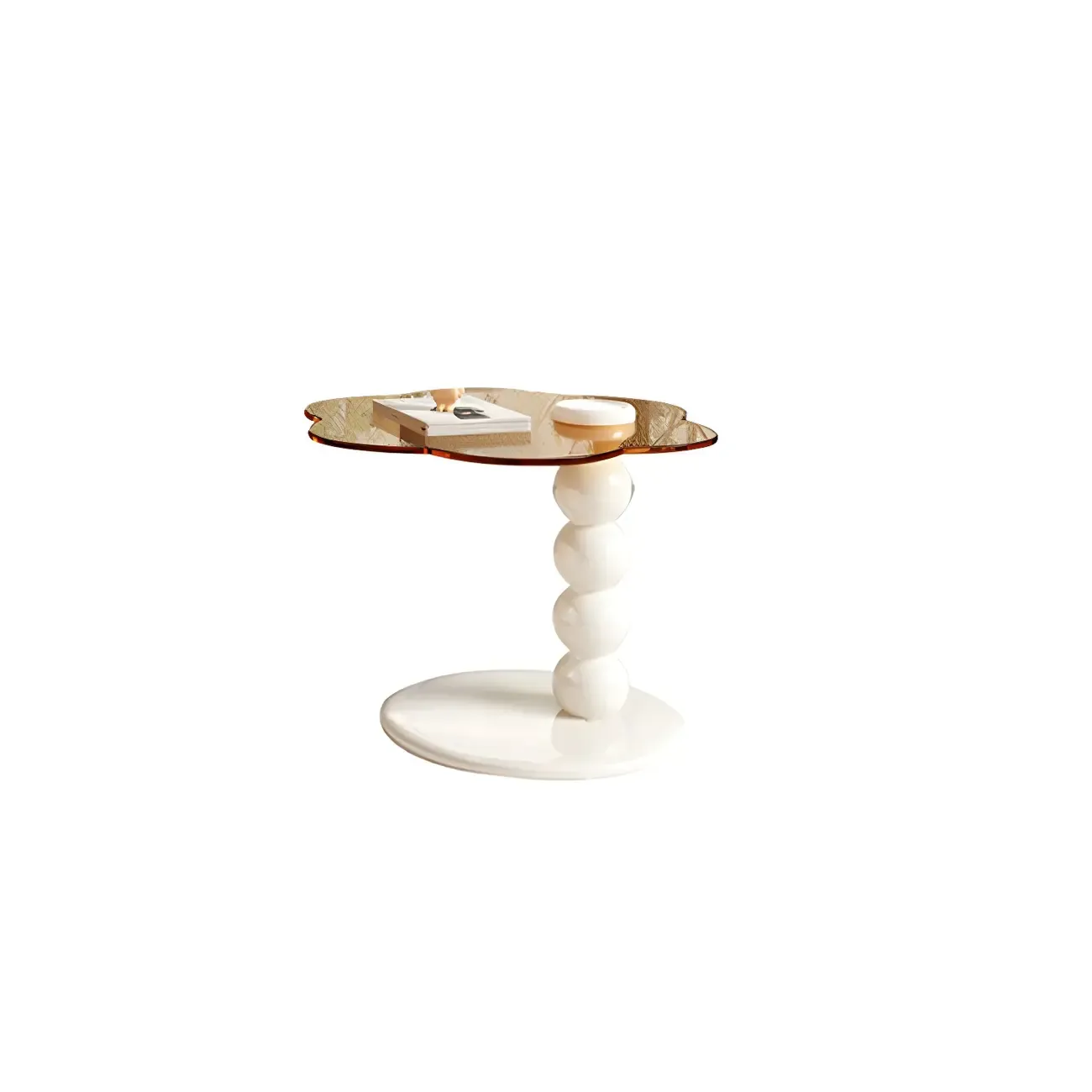 Modern White Round Wood Coffee Table with Drawer Image - 9