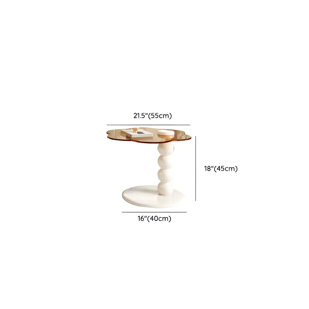 Modern White Round Wood Coffee Table with Drawer #size